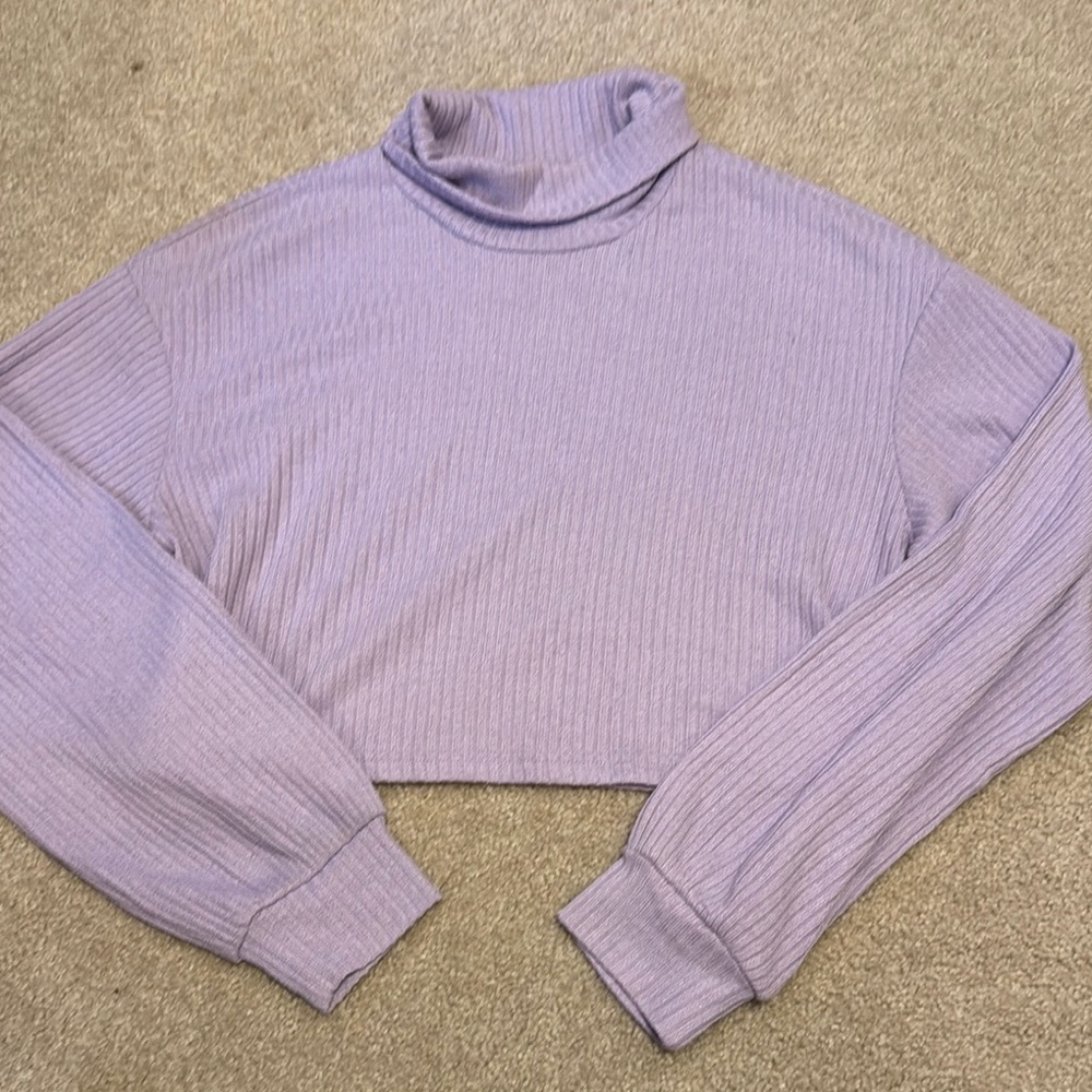 SHEIN Lavender Ribbed Knit Top